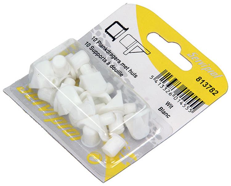 Mack 1017029 - 10 plankdragers met huls wit | 5 stuks