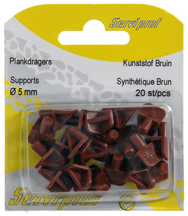 Mack 1015840 - 20 plankdragers kunststof bruin ø 5 mm | 5 stuks