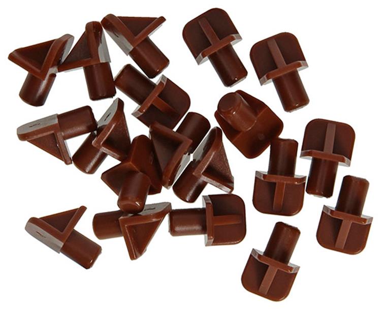 Mack 1015841 - 20 plankdragers kunststof bruin ø 6 mm | 5 stuks