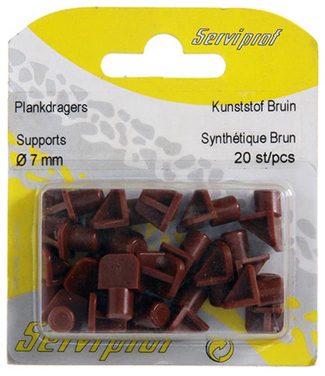 Mack 1015842 - 20 plankdragers kunststof bruin ø 7 mm | 5 stuks