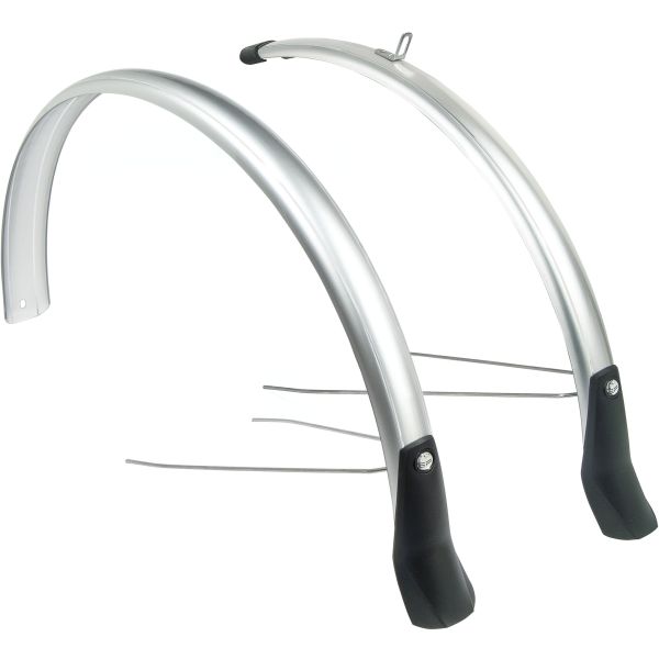 Mudguard set Snello 28 inch 46 mm plastic silver