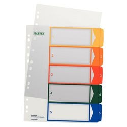 Numerieke tabbladen leitz pc-printable 1291 kleurenassortiment pp (polypropeen)