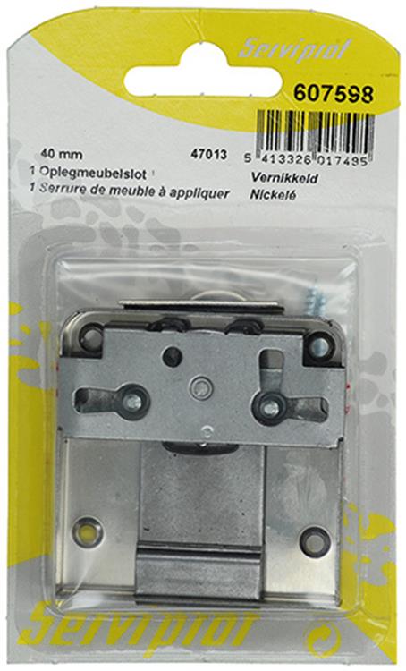 Mack 1013607 - 1 oplegmeubelslot vernikkeld 40mm | 5 stuks