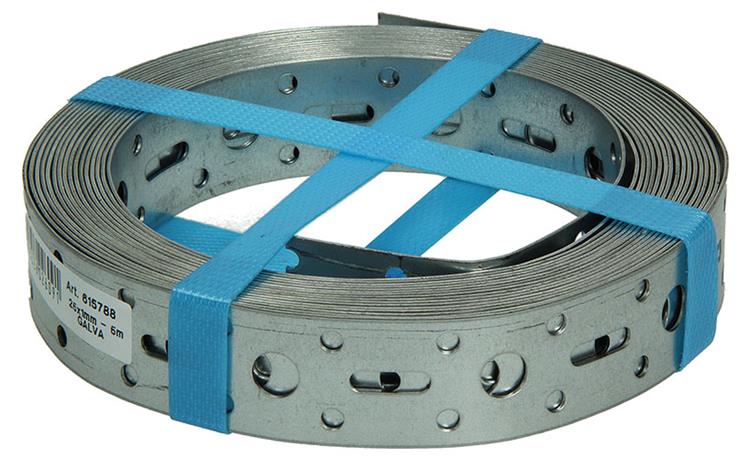 1014040 - geperforeerd bandijzer, verzinkt 25mmx1mmx5m | 5 stuks