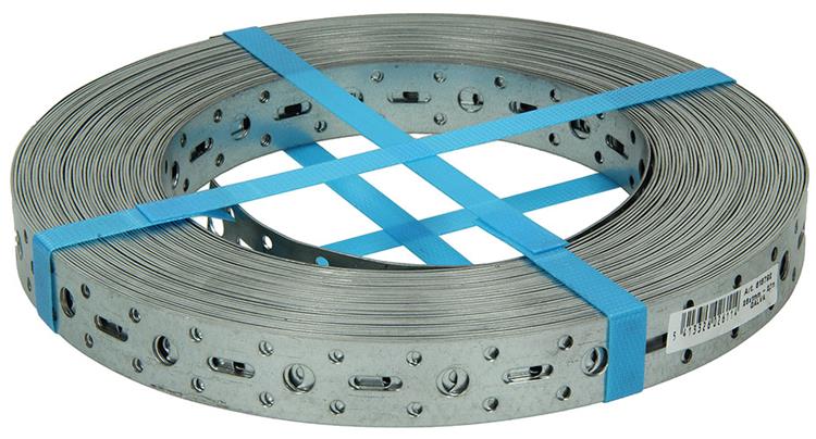 1014042 - geperforeerd bandijzer, verzinkt 25mmx1mmx25m | 5 stuks