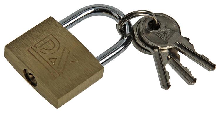 Mack 1014072 - hangslot met cilinder messing 25 mm | 10 stuks
