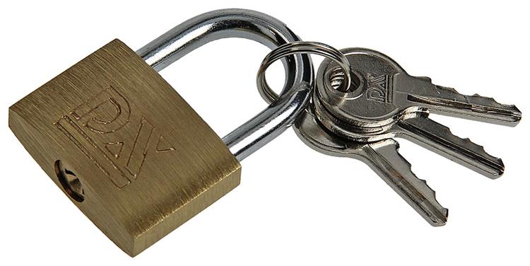 Mack 1014073 - hangslot met cilinder messing 30 mm | 10 stuks