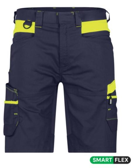 Dassy werkshort manilla nachtblauw fluorgeel 62