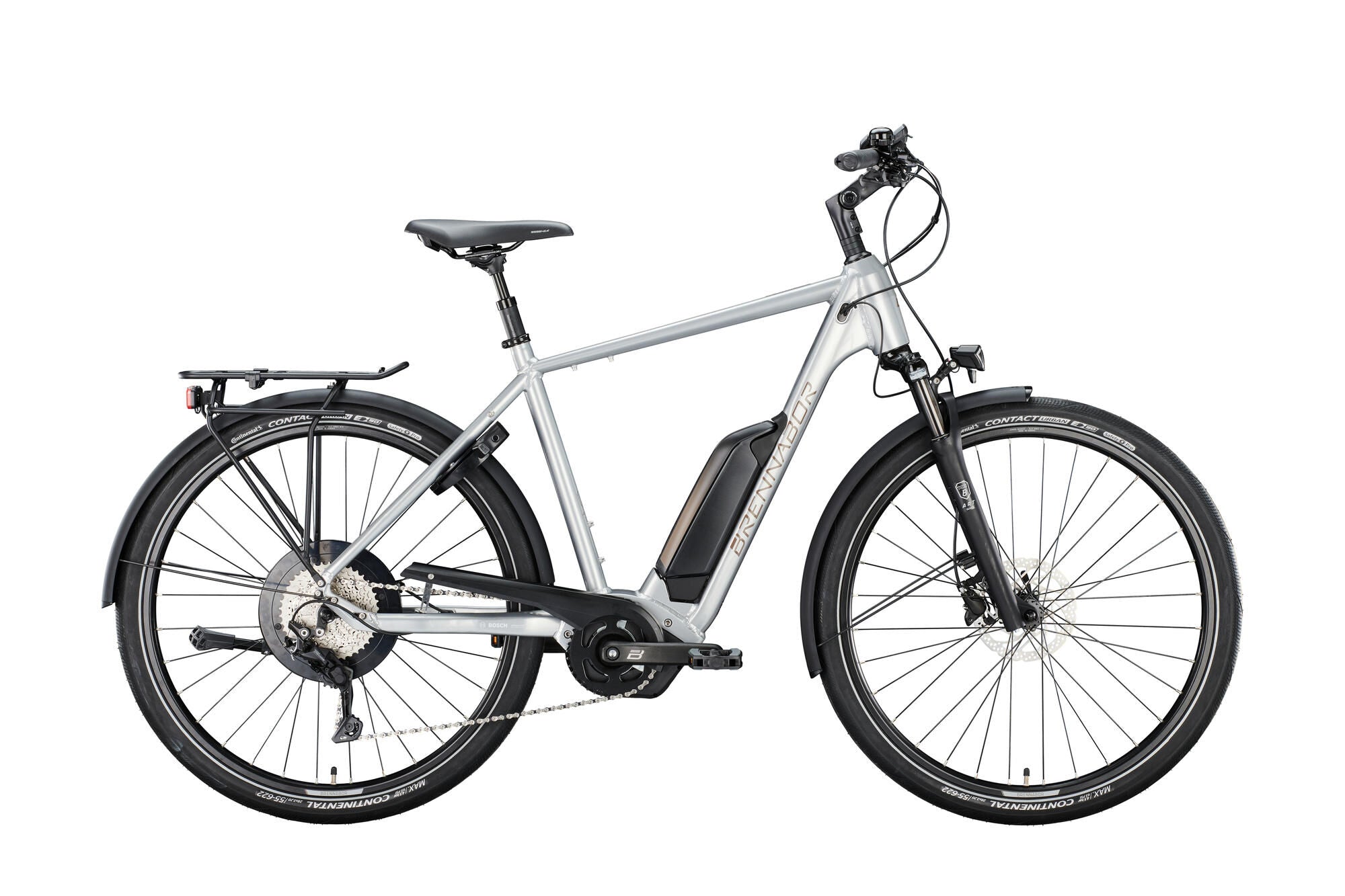 Brennabor elektrische trekkingfiets t-38e mod. 22 ebike brennab.t-38e 28 55 diam. 10sp silver brown