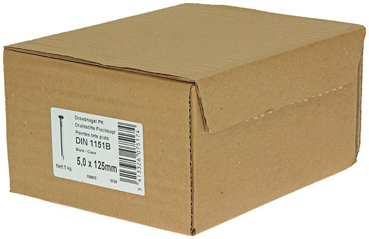 1015655 - doos 5 kg. nagels platte kop 5,0x125 mm | 3 stuks