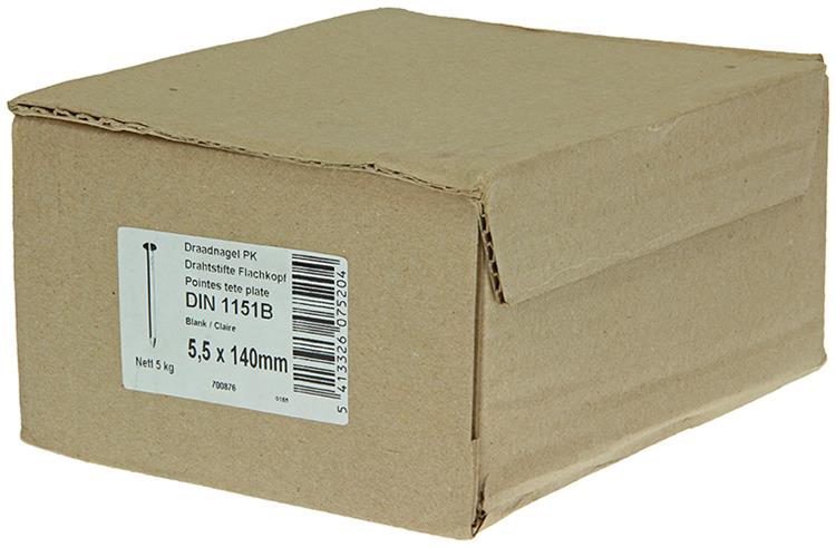 1015658 - doos 5 kg nagels platte kop 5,5x140 mm | 3 stuks