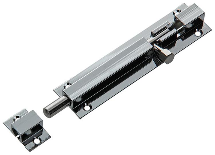 Mack 1013686 - 1 schuifgrendel messing verchroomd a 100 - b 16 mm | 5 stuks
