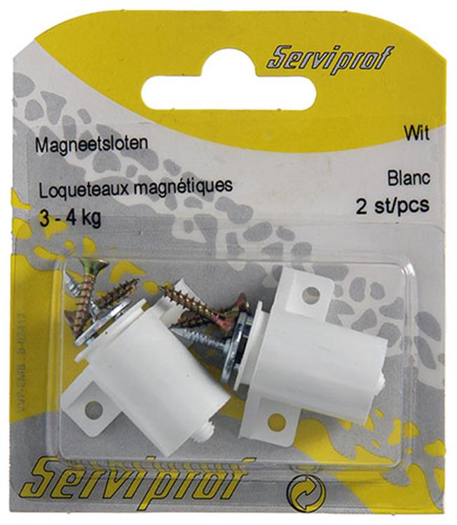 Mack 1013834 - 2 magneetsloten wit 3 - 4 kg | 5 stuks