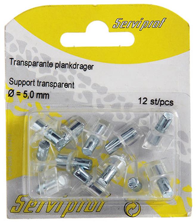Mack 1014490 - 12 plankdragers transparant ø 5 mm | 5 stuks