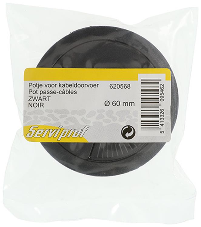 Mack 1014495 - 1 potje voor kabeldoorvoer zwart ø 60 mm | 10 stuks