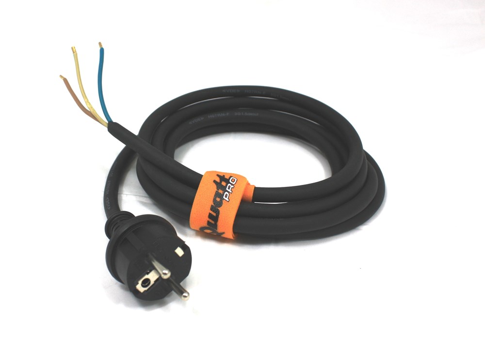 Qwattpro aansluitsnoer kl.i 3m 3g1,5 h07rn-f zwart ip44 - 2511123 - 2511123