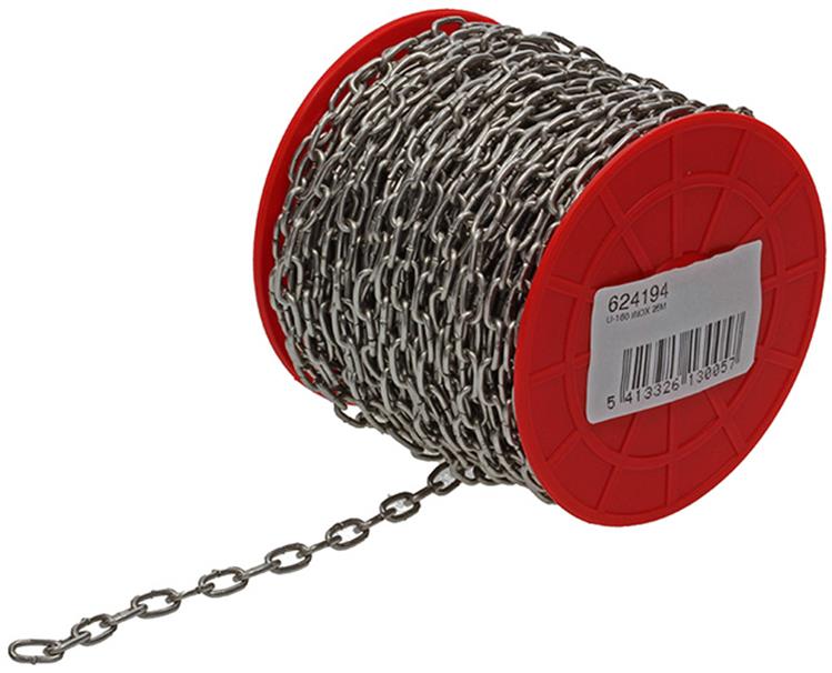 Mack 1015002 - 25m horlogeketting inox rd.haspel 1,6mm | 25 stuks
