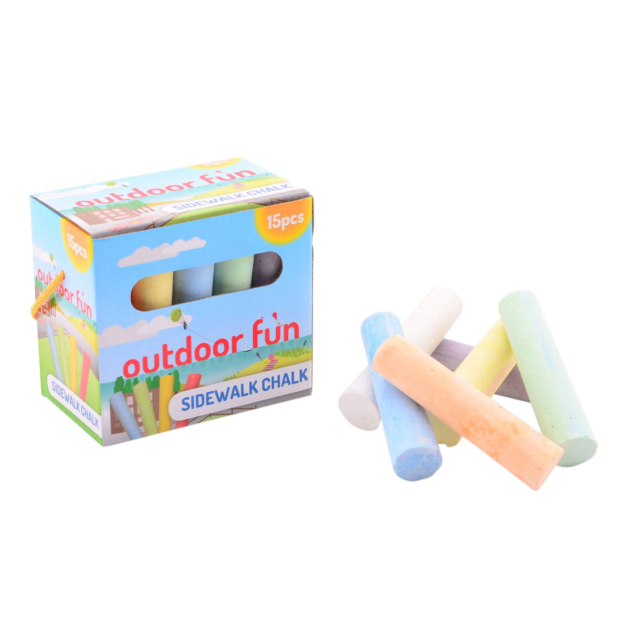 Buitenspeelplezier stoepkrijt, 15dlg.