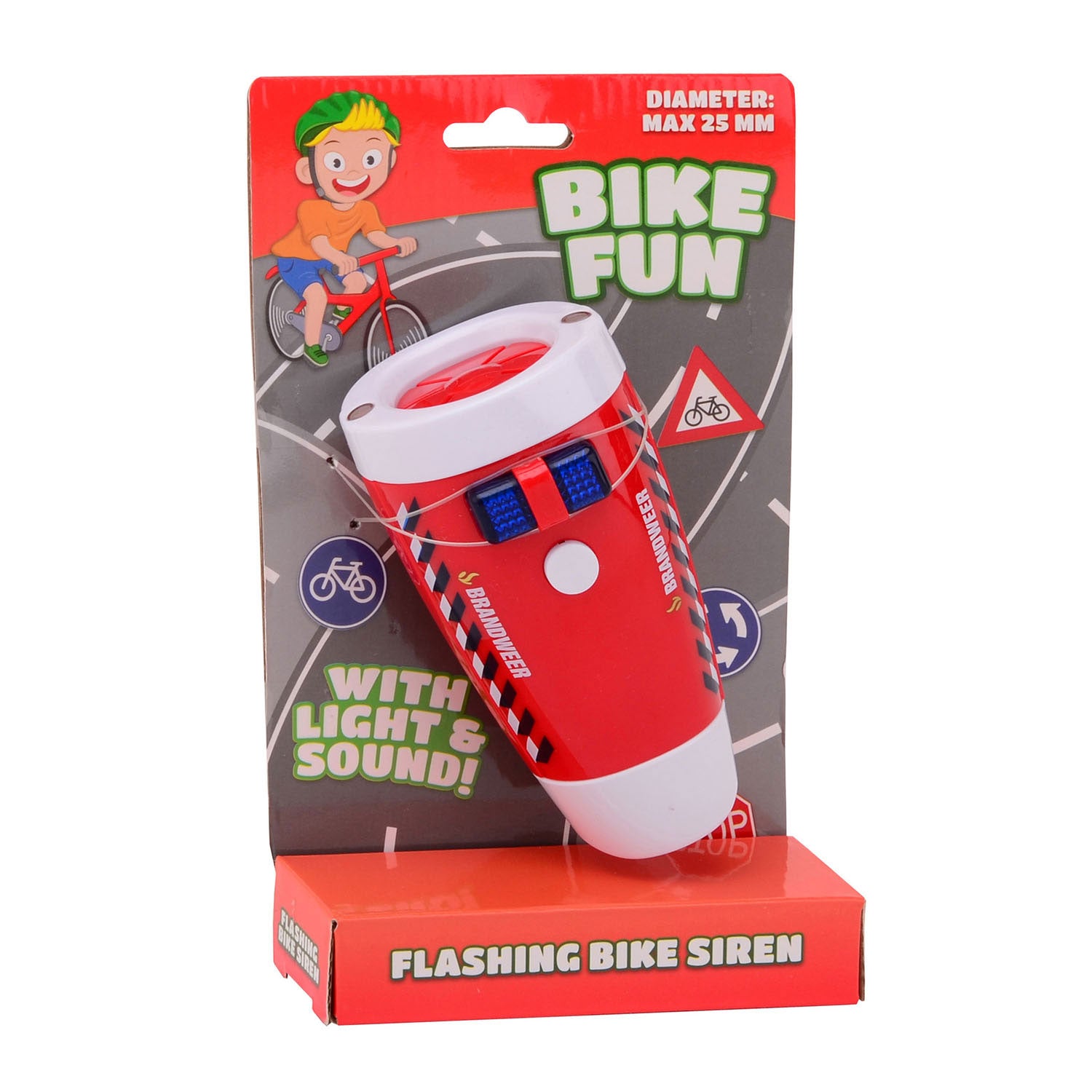 Fietsplezier ledlamp brandweer met sirene