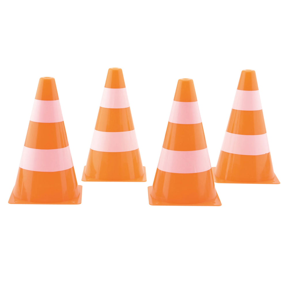 Sportactief oranje witte pylonnen, 4st.