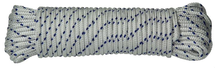 Mack 1013976 - pp gevlochten wit blauw streng6mm 20m | 5 stuks
