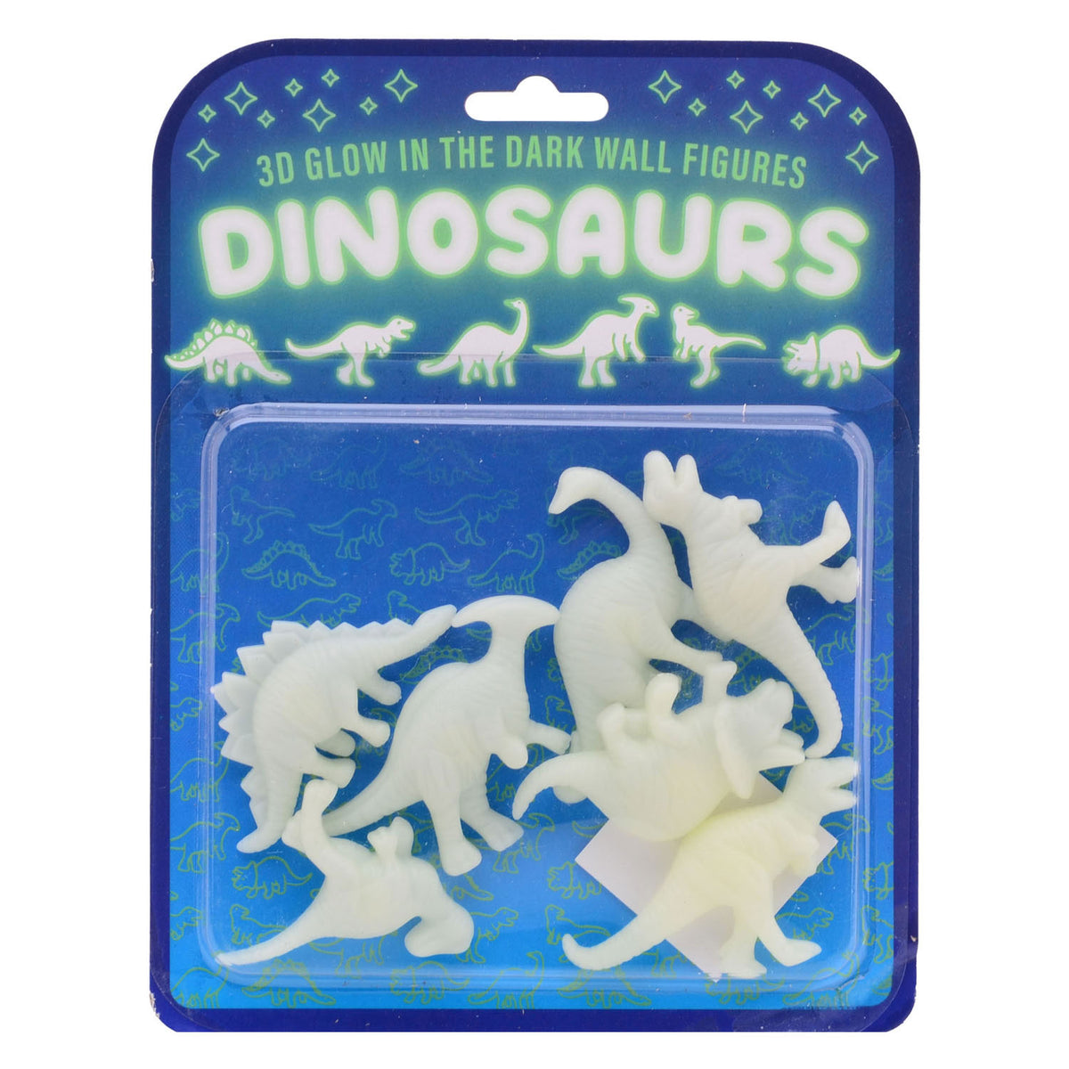 Johntoy john toy glow in the dark 3d muur dino's, 7 stuks op kaart