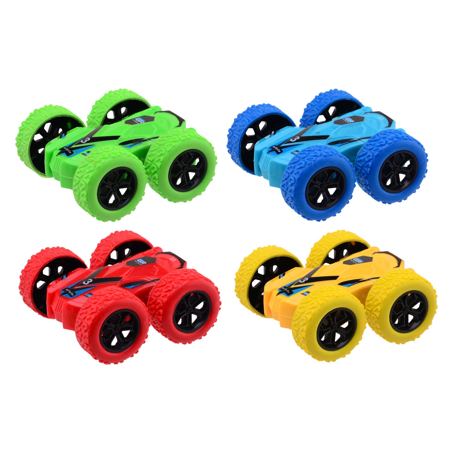 Johntoy flip-over frictie auto kleur, 8,5cm