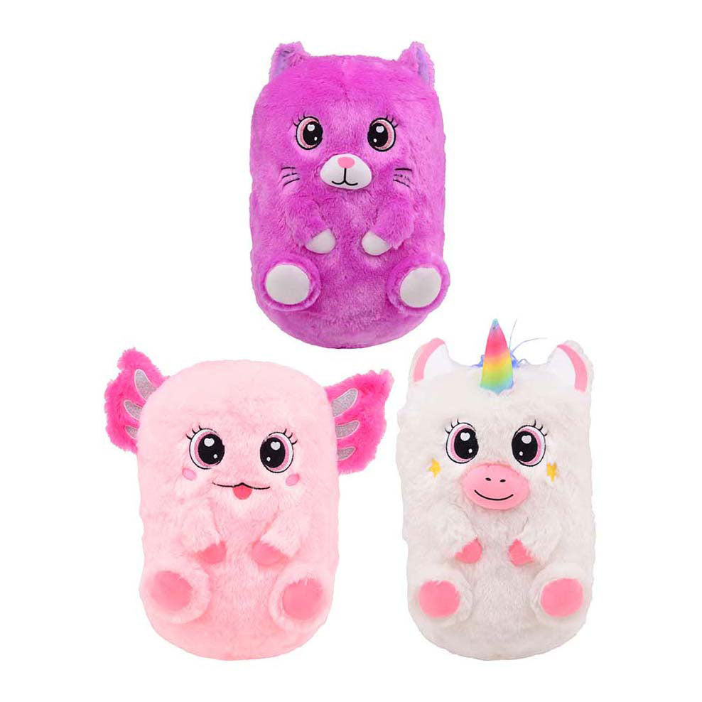 Johntoy opblaasbare pluche knuffelcutie met pomp, 30cm