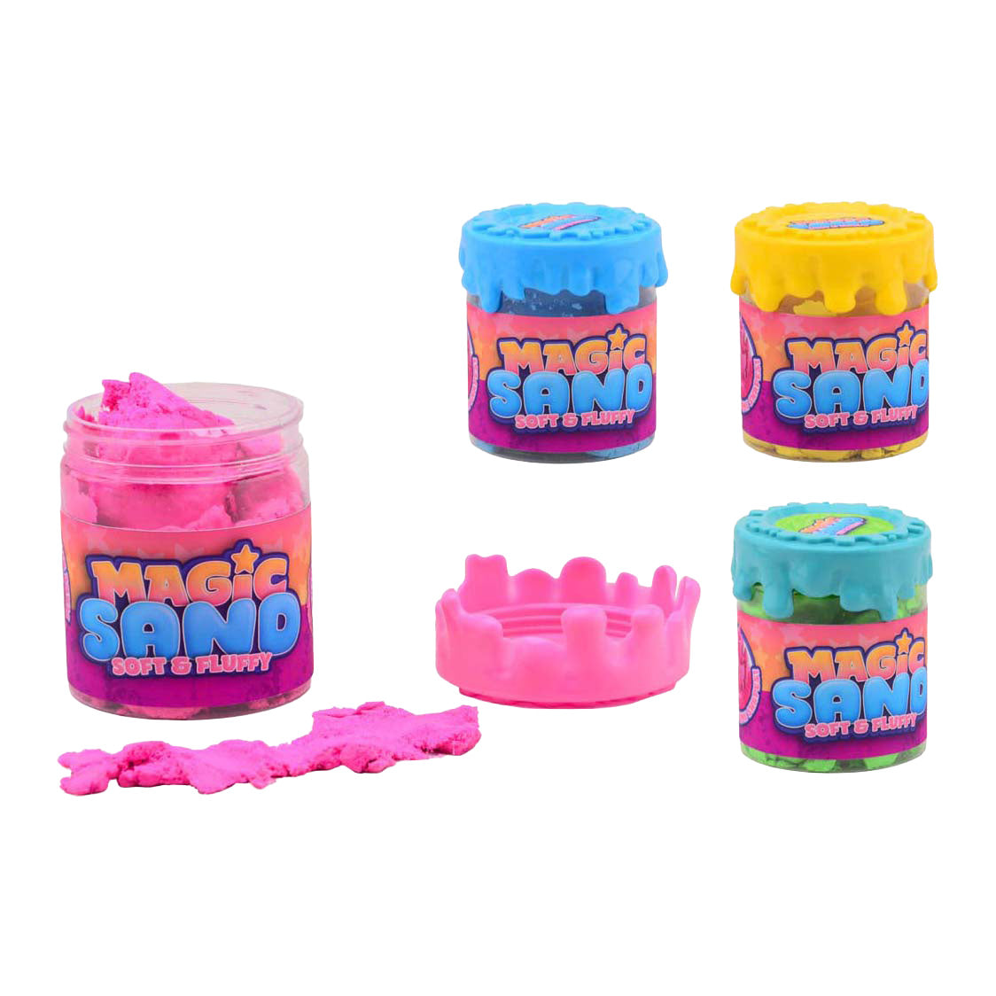 Johntoy speelzand gekleurd in potje, 450gr.