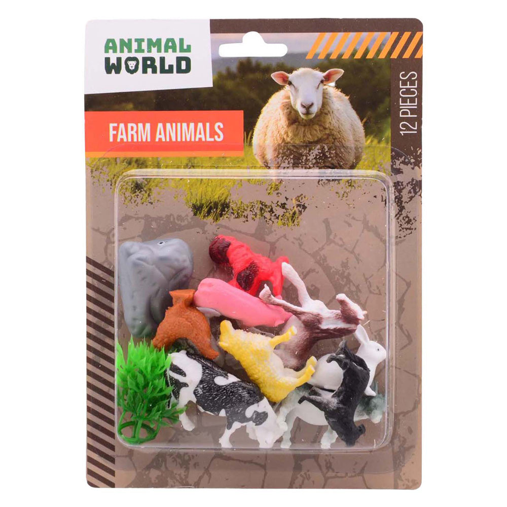Johntoy boerderijdieren speelset 12-dlg op kaart