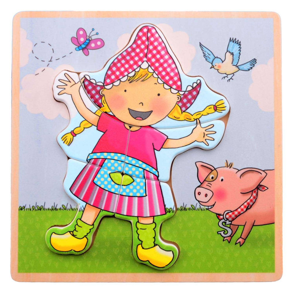 Johntoy jouã©coâ® - fien teun houten puzzel fien 5 stukjes
