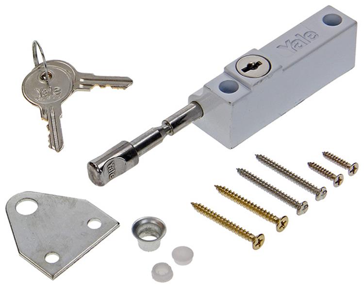 Yale 1019107 - 1 deuroplegslotje, met pin, wit | 2 stuks