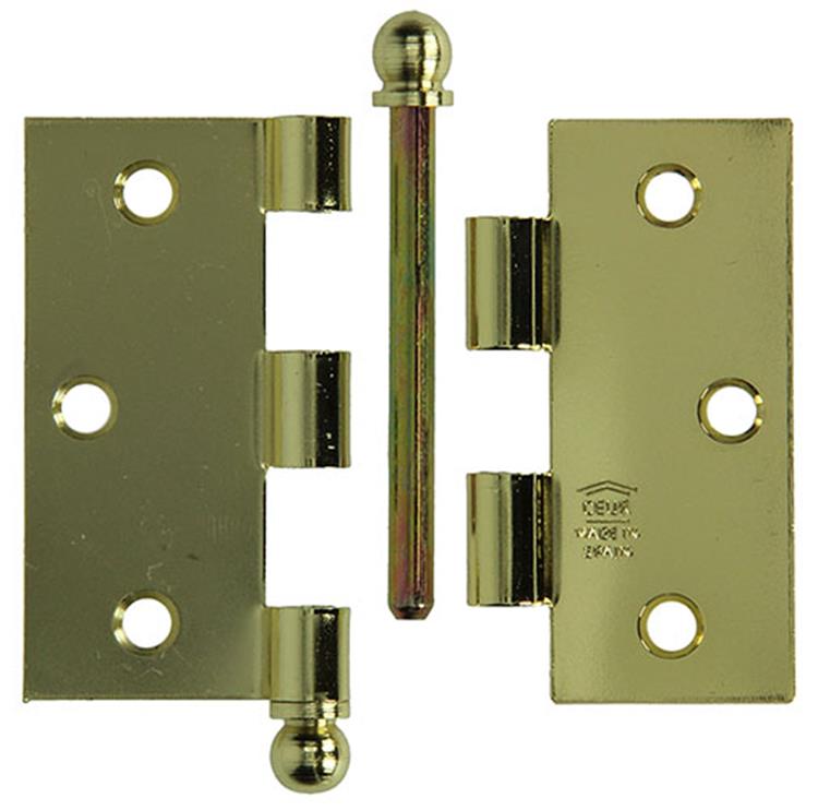 Yale 1019144 - 3 bolknopscharnieren vermessingd 76x76mm | 2 stuks