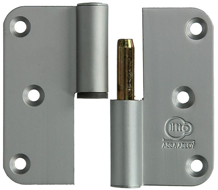 Yale 1019155 - 3 paumellen alu natuur afger. hoek rechts 80x80mm | 5 stuks