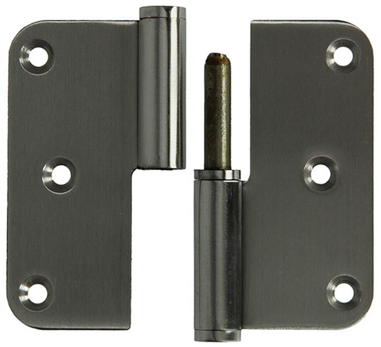 Yale 1019162 - 3 paumellen inox, afger.hoekenrechts 80x80mm | 5 stuks