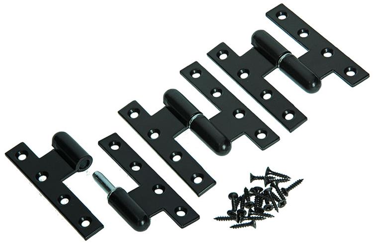 Yale 1019164 - 3 zware paumellen zwart geplast.rechts 110x80mm | 5 stuks