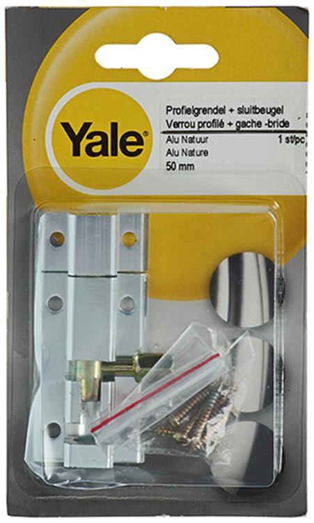 Yale 1019185 - profielgrendel met sluitbeugel, alu f1 50mm | 5 stuks