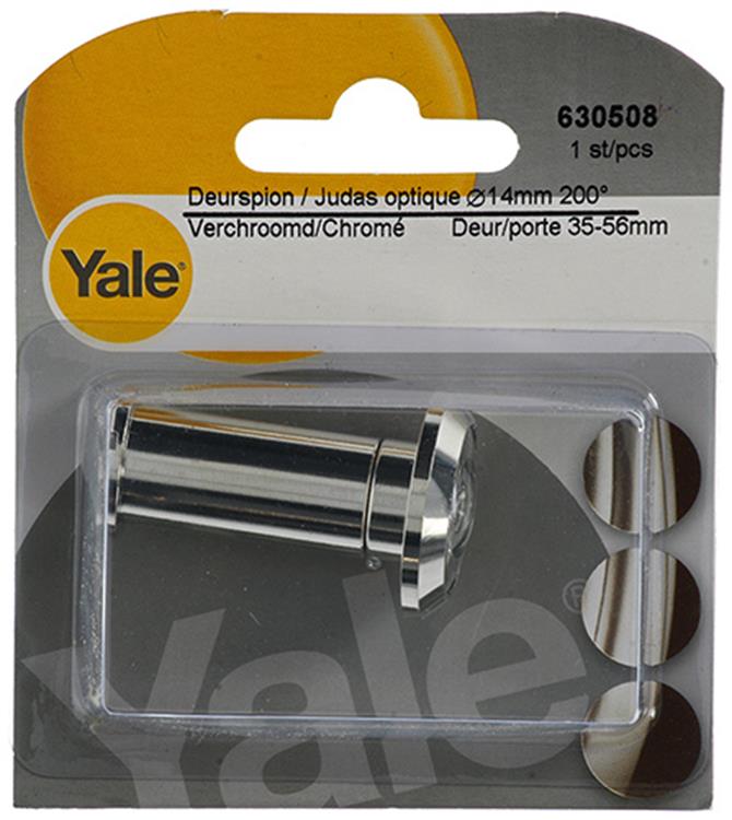 Yale 1019201 - deurspion 200° verchroomd 14mm | 3 stuks