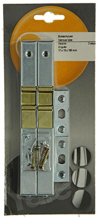 Yale 1019204 - 2 buisschuiven verzinkt 17x13mm 160mm | 5 stuks