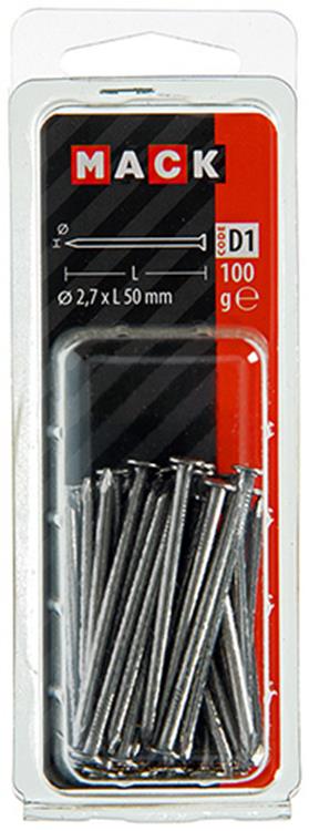 Mack 1017120 - nagel platte kop 100 gr 2,7 x 50 mm | 5 stuks