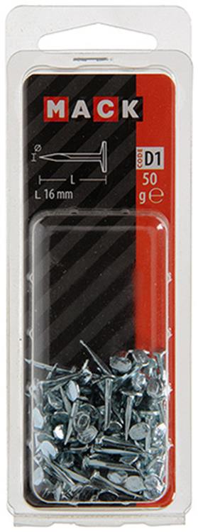 Mack 1017192 - bloknagel staal verzinkt 50 gr16 mm | 10 stuks