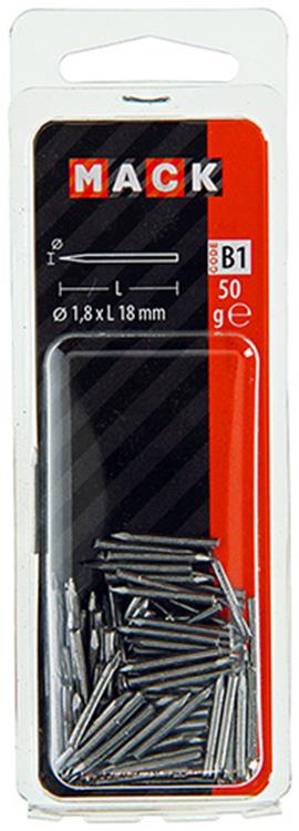 Mack 1017197 - ruitnagel staal onbehandeld 50gr 1,8 x 18 mm | 10 stuks