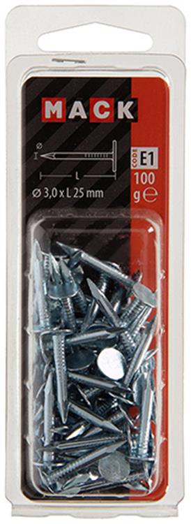 Mack 1017202 - schalienagel staal verzinkt 100 gr 3,0 x 25 mm | 5 stuks
