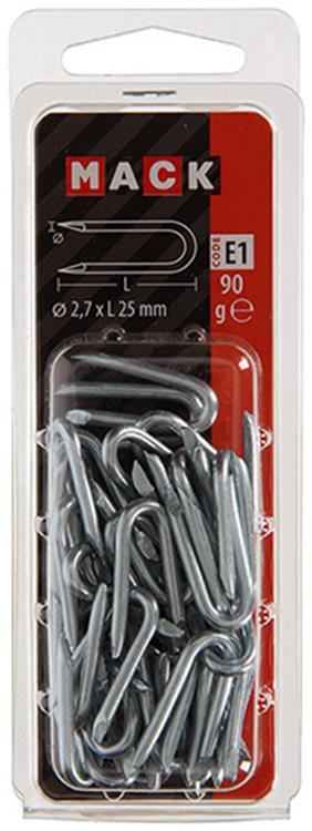 Mack 1017209 - kram staal verzinkt 90 gr 2,7 x 25 mm | 5 stuks