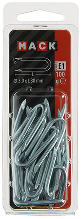 Mack 1017210 - kram staal verzinkt 100 gr 3,0 x 30 mm | 5 stuks