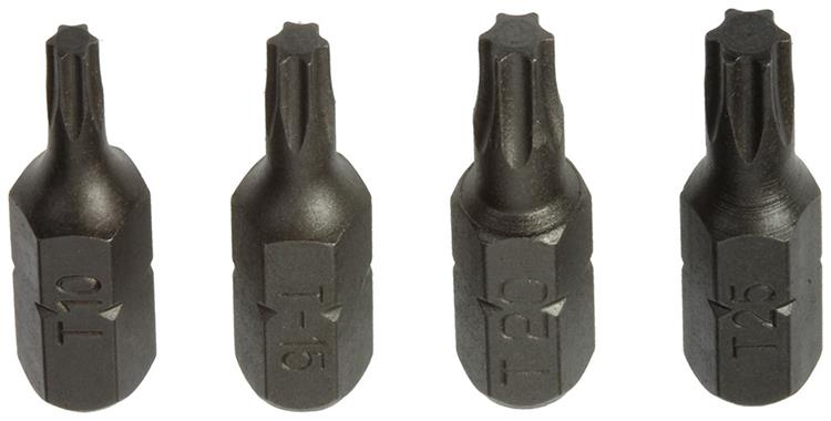 Mack 1017329 - torx schroefbit staal onbehandeld 4 st t10-15 20-25 | 10 stuks