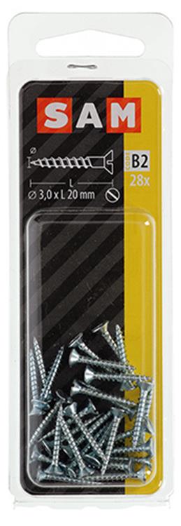 Mack 1017348 - houtschroef verzonken kop verz28 st 3,0 x 20 mm | 10 stuks