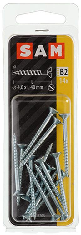 Mack 1017356 - houtschroef verzonken kop verz14 st 4,0 x 40 mm | 10 stuks