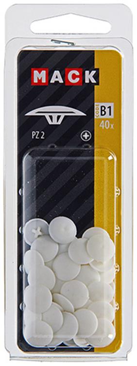 Mack 1017394 - afdekkapje vr pz schr.kunstst.wit 40 st pz 2 | 10 stuks