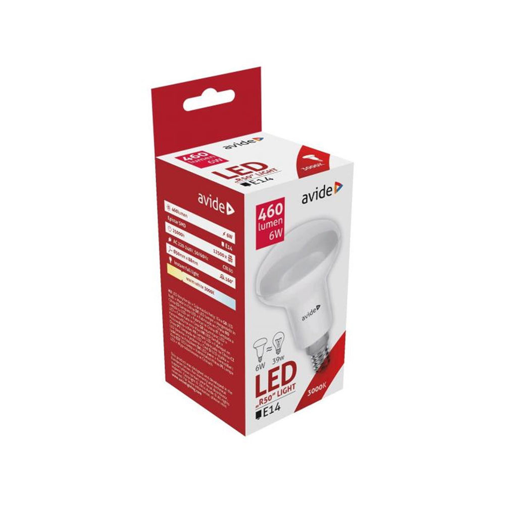 Avide led lamp r50 5w e14 warmwit 3000k (470 lumen) abr50ww-4,9w